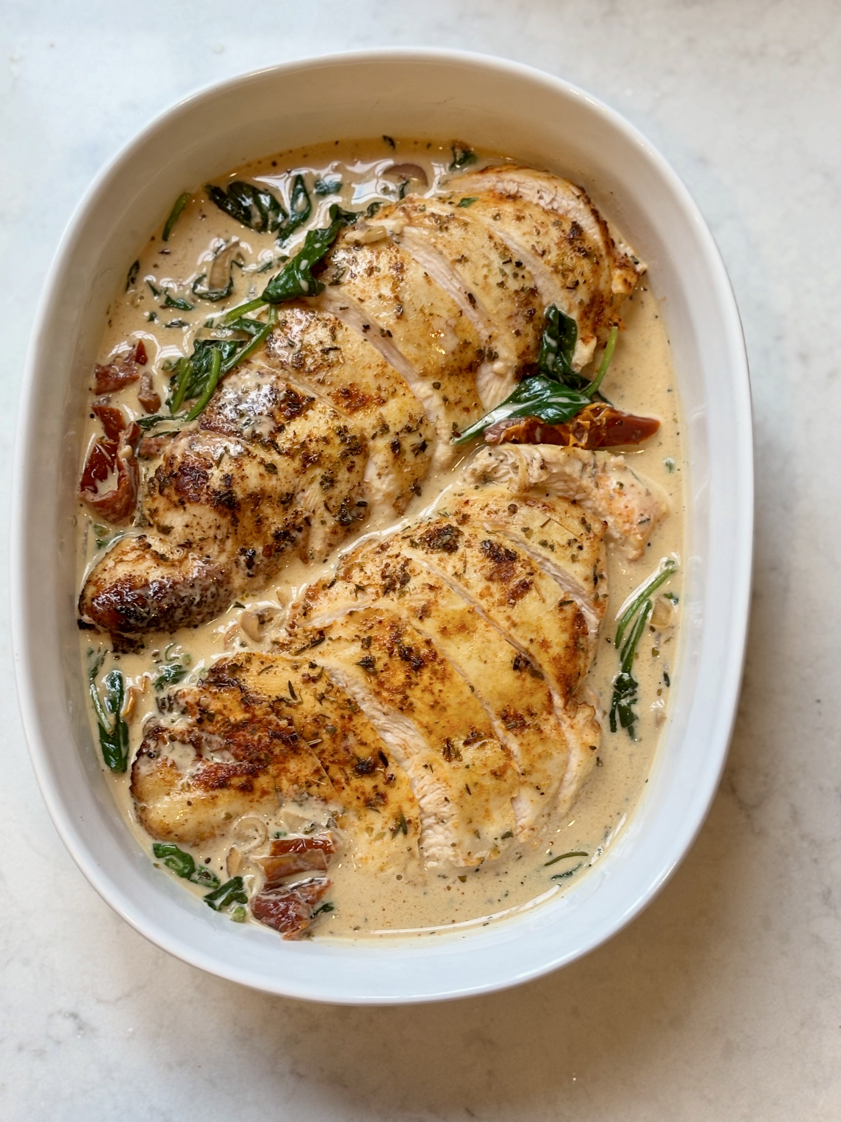 Tuscan chicken prepared by Simply Prepped